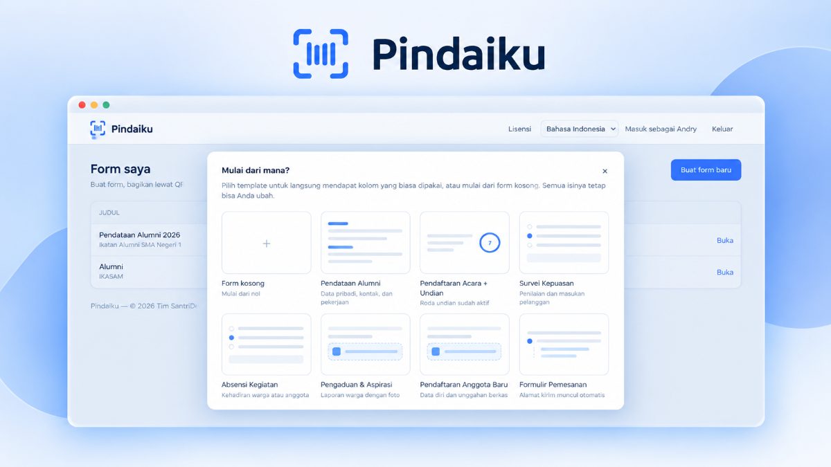 Pindaiku, Form Pendaftaran & Absensi Acara, Cukup Scan QR — Sekolah
